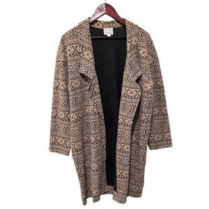 Melrose and Market Black and Tan Patterned Cardigan